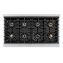 ZLINE 48 in. 6.7 cu. ft. Paramount Dual Fuel Range with 8 Burner DuoPro™ Cooktop and Dual Ovens in Satin Stainless Steel with White Matte Doors (PSDRS-WM-48)