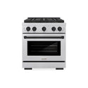 ZLINE Autograph Edition 30 in. 4.2 cu. ft. Paramount Dual Fuel Range with 4 Burner DuoPro™ Cooktop and Electric Convection Oven in Satin Stainless Steel and Matte Black Accents, Open Box-Good Condition