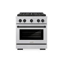 ZLINE Autograph Edition 30 in. 4.2 cu. ft. Paramount Dual Fuel Range with 4 Burner DuoPro™ Cooktop and Electric Convection Oven in Satin Stainless Steel and Matte Black Accents, Open Box-Great Condition