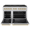ZLINE Autograph Edition 48 in. 6.7 cu. ft. Paramount Dual Fuel Range with 8 Burner DuoPro™ Cooktop and Dual Ovens in Satin Stainless Steel and Polished Gold Accents, Open Box-Great Condition