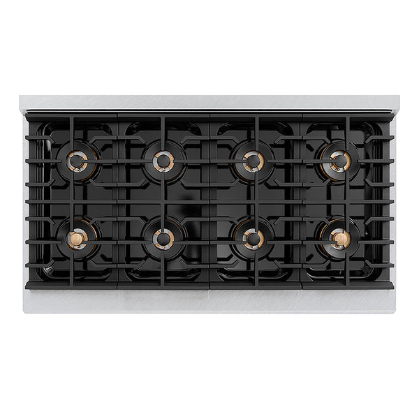 ZLINE Autograph Edition 48 in. 6.7 cu. ft. Paramount Dual Fuel Range with 8 Burner DuoPro™ Cooktop and Dual Ovens in Satin Stainless Steel and Matte Black Accents, Open Box-Great Condition