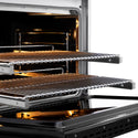 ZLINE Autograph Edition 36 in. 5.2 cu. ft. Paramount Dual Fuel Range with 6 Burner DuoPro™ Cooktop and Electric Convection Oven in Satin Stainless Steel with Black Matte Door and Polished Gold Accents (PSDRSZ-BLM36-G)