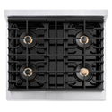 ZLINE Autograph Edition 30 in. 4.2 cu. ft. Paramount Dual Fuel Range with 4 Burner DuoPro™ Cooktop and Electric Convection Oven in Satin Stainless Steel with White Matte Door and Matte Black Accents, Open Box-Good Condition