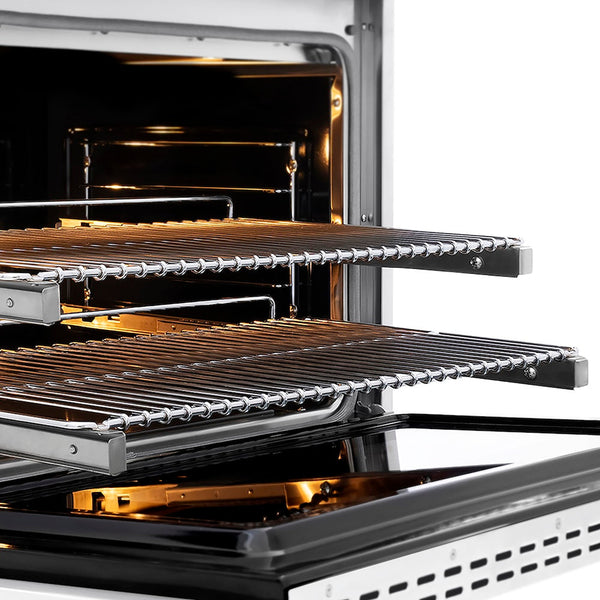 ZLINE Autograph Edition 36 in. 5.2 cu. ft. Paramount Dual Fuel Range with 6 Burner DuoPro™ Cooktop and Electric Convection Oven in Satin Stainless Steel with White Matte Door and Matte Black Accents, Open Box-Good Condition