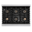 ZLINE Autograph Edition 36 in. 5.2 cu. ft. Paramount Dual Fuel Range with 6 Burner DuoPro™ Cooktop and Electric Convection Oven in Satin Stainless Steel with White Matte Door and Matte Black Accents, Open Box-Good Condition