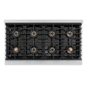 ZLINE Autograph Edition 48 in. 6.7 cu. ft. Paramount Dual Fuel Range with 8 Burner DuoPro™ Cooktop and Dual Ovens in Satin Stainless Steel with White Matte Doors and Champagne Bronze Accents, Open Box-Great Condition