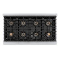 ZLINE Autograph Edition 48 in. 6.7 cu. ft. Paramount Dual Fuel Range with 8 Burner DuoPro™ Cooktop and Dual Ovens in Satin Stainless Steel with White Matte Doors and Polished Gold Accents, Open Box-Good Condition
