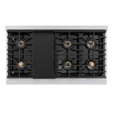 ZLINE Autograph Edition 48 in. 6.7 cu. ft. Paramount Dual Fuel Range with 8 Burner DuoPro™ Cooktop and Dual Ovens in Satin Stainless Steel with White Matte Doors and Matte Black Accents, Open Box-Great Condition