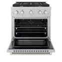 ZLINE 30 in. 4.2 cu. ft. Paramount Gas Range with 4 Burner Cooktop and Convection Gas Oven in Satin Stainless Steel, Open Box-Good Condition