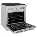 ZLINE 30 in. 4.2 cu. ft. Paramount Gas Range with 4 Burner Cooktop and Convection Gas Oven in Satin Stainless Steel, Open Box-Great Condition