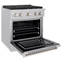 ZLINE 30 in. 4.2 cu. ft. Paramount Gas Range with 4 Burner Cooktop and Convection Gas Oven in Satin Stainless Steel, Open Box-Good Condition