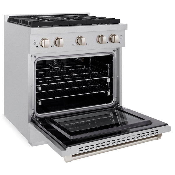 ZLINE 30 in. 4.2 cu. ft. Paramount Gas Range with 4 Burner Cooktop and Convection Gas Oven in Satin Stainless Steel, Open Box-Good Condition