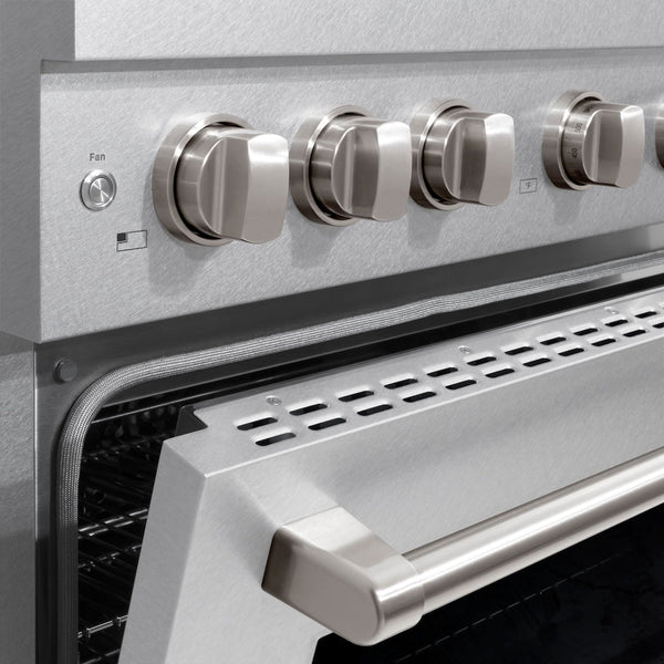 ZLINE 36 in. 5.2 cu. ft. Paramount Gas Range with 6 Burner Cooktop and Convection Gas Oven in Satin Stainless Steel, Open Box-Good Condition