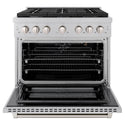 ZLINE 36 in. 5.2 cu. ft. Paramount Gas Range with 6 Burner Cooktop and Convection Gas Oven in Satin Stainless Steel, Open Box-Good Condition
