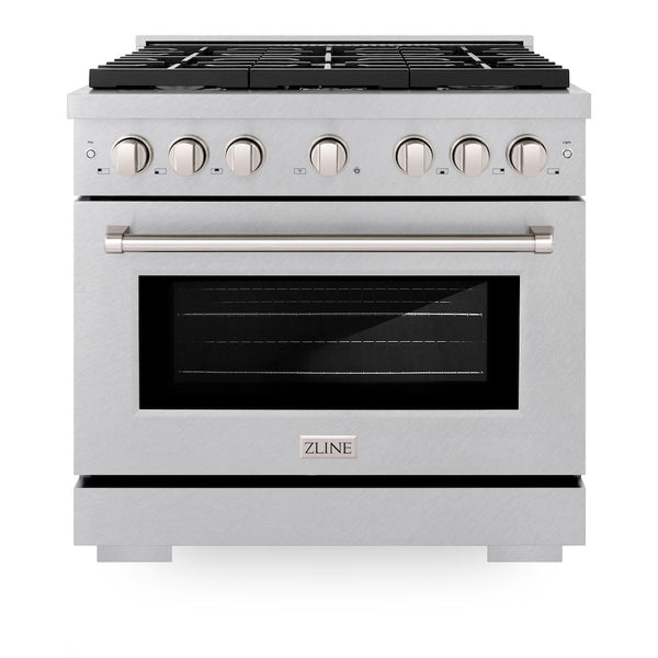 ZLINE 36 in. 5.2 cu. ft. Paramount Gas Range with 6 Burner Cooktop and Convection Gas Oven in Satin Stainless Steel, Open Box-Good Condition