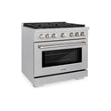ZLINE 36 in. 5.2 cu. ft. Paramount Gas Range with 6 Burner Cooktop and Convection Gas Oven in Satin Stainless Steel, Open Box-Great Condition
