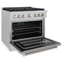 ZLINE 36 in. 5.2 cu. ft. Paramount Gas Range with 6 Burner Cooktop and Convection Gas Oven in Satin Stainless Steel, Open Box-Good Condition