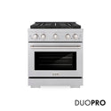 ZLINE 30 in. 4.2 cu. ft. Paramount Gas Range with 4 Burner DuoPro™ Cooktop and Convection Gas Oven in Satin Stainless Steel, Open Box-Good Condition
