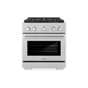 ZLINE 30 in. 4.2 cu. ft. Paramount Gas Range with 4 Burner DuoPro™ Cooktop and Convection Gas Oven in Satin Stainless Steel (PSGRS-30)