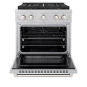 ZLINE 30 in. 4.2 cu. ft. Paramount Gas Range with 4 Burner DuoPro™ Cooktop and Convection Gas Oven in Satin Stainless Steel (PSGRS-30)