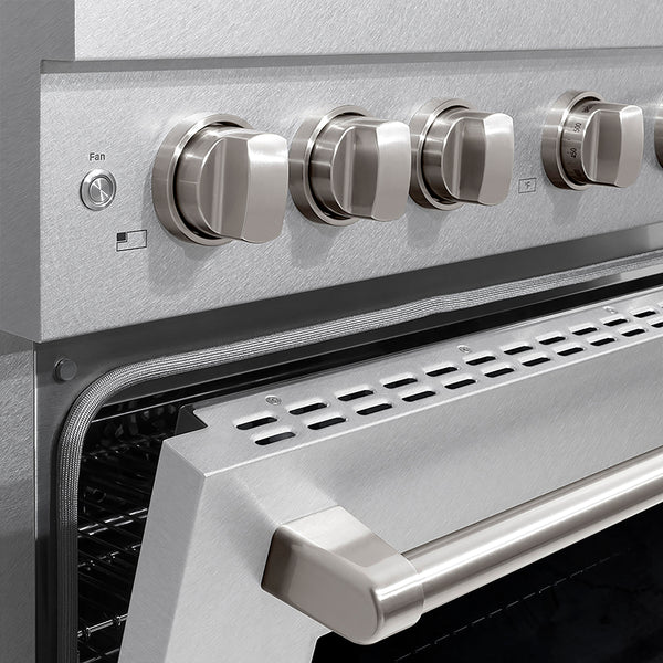 ZLINE 36 in. 5.2 cu. ft. Paramount Gas Range with 6 Burner DuoPro™ Cooktop and Convection Gas Oven in Satin Stainless Steel, Open Box-Great Condition