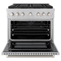 ZLINE 36 in. 5.2 cu. ft. Paramount Gas Range with 6 Burner DuoPro™ Cooktop and Convection Gas Oven in Satin Stainless Steel, Open Box-Good Condition