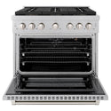 ZLINE 36 in. 5.2 cu. ft. Paramount Gas Range with 6 Burner DuoPro™ Cooktop and Convection Gas Oven in Satin Stainless Steel, Open Box-Great Condition
