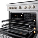 ZLINE 36 in. 5.2 cu. ft. Paramount Gas Range with 6 Burner DuoPro™ Cooktop and Convection Gas Oven in Satin Stainless Steel (PSGRS-36)