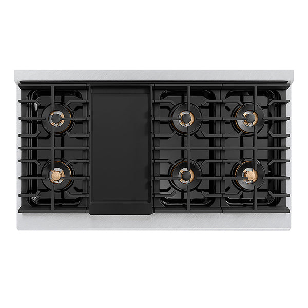 ZLINE 48 in. 6.7 cu. ft. Paramount Gas Range with 8 Burner DuoPro™ Cooktop and Dual Ovens in Satin Stainless Steel, Open Box-Good Condition