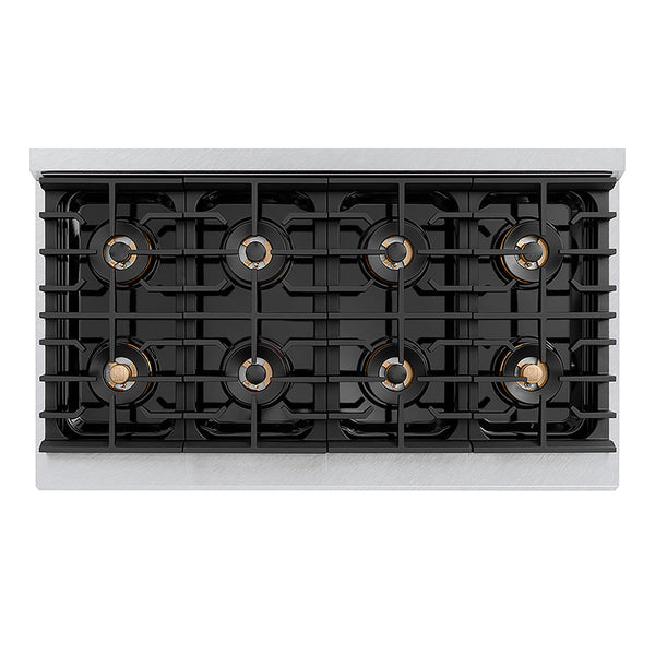 ZLINE 48 in. 6.7 cu. ft. Paramount Gas Range with 8 Burner DuoPro™ Cooktop and Dual Ovens in Satin Stainless Steel, Open Box-Good Condition