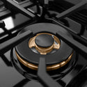 ZLINE Autograph Edition 30 in. 4.2 cu. ft. Paramount Gas Range with 4 Burner DuoPro™ Cooktop and Convection Gas Oven in Satin Stainless Steel and Polished Gold Accents, Open Box-Great Condition
