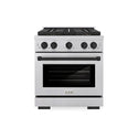 ZLINE Autograph Edition 30 in. 4.2 cu. ft. Paramount Gas Range with 4 Burner DuoPro™ Cooktop and Convection Gas Oven in Satin Stainless Steel and Matte Black Accents, Open Box-Good Condition