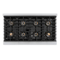 ZLINE Autograph Edition 48 in. 6.7 cu. ft. Paramount Gas Range with 8 Burner DuoPro™ Cooktop and Dual Ovens in Satin Stainless Steel and Champagne Bronze Accents, Open Box-Good Condition