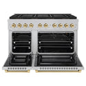 ZLINE Autograph Edition 48 in. 6.7 cu. ft. Paramount Gas Range with 8 Burner DuoPro™ Cooktop and Dual Ovens in Satin Stainless Steel and Polished Gold Accents, Open Box-Good Condition