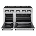 ZLINE Autograph Edition 48 in. 6.7 cu. ft. Paramount Gas Range with 8 Burner DuoPro™ Cooktop and Dual Ovens in Satin Stainless Steel and Matte Black Accents, Open Box-Great Condition