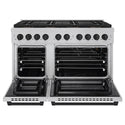 ZLINE Autograph Edition 48 in. 6.7 cu. ft. Paramount Gas Range with 8 Burner DuoPro™ Cooktop and Dual Ovens in Satin Stainless Steel and Matte Black Accents, Open Box-Good Condition