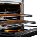 ZLINE Autograph Edition 36 in. 5.2 cu. ft. Paramount Gas Range with 6 Burner DuoPro™ Cooktop and Convection Gas Oven in Satin Stainless Steel with Black Matte Door and Champagne Bronze Accents, Open Box-Great Condition