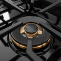 ZLINE Autograph Edition 30 in. 4.2 cu. ft. Paramount Gas Range with 4 Burner DuoPro™ Cooktop and Convection Gas Oven in Satin Stainless Steel with White Matte Door and Champagne Bronze Accents, Open Box-Good Condition