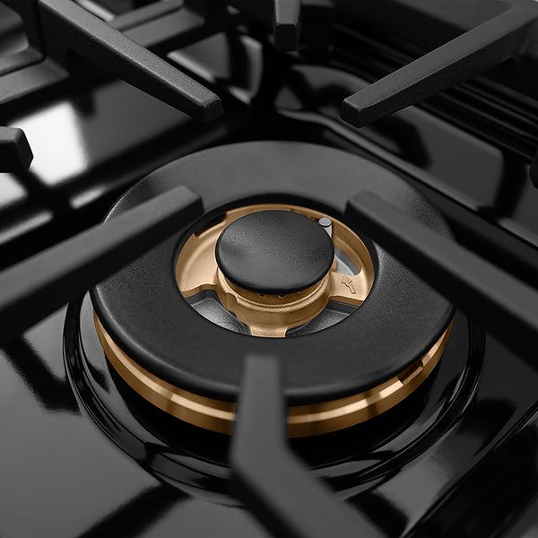 ZLINE Autograph Edition 30 in. 4.2 cu. ft. Paramount Gas Range with 4 Burner DuoPro™ Cooktop and Convection Gas Oven in Satin Stainless Steel with White Matte Door and Polished Gold Accents, Open Box-Great Condition