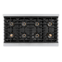 ZLINE Autograph Edition 48 in. 6.7 cu. ft. Paramount Gas Range with 8 Burner DuoPro™ Cooktop and Dual Ovens in Satin Stainless Steel with White Matte Doors and Matte Black Accents, Open Box-Good Condition