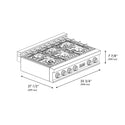 ZLINE 36 in. Legacy Gas Rangetop with 6 Burners and Porcelain Cooktop in Satin Stainless Steel (RTS-36)