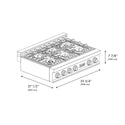ZLINE 36 in. Legacy Gas Rangetop with 6 Burners and Porcelain Cooktop in Satin Stainless Steel, Open Box-Great Condition