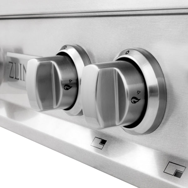 ZLINE 36 in. Legacy Gas Rangetop with 6 Burners and Porcelain Cooktop in Satin Stainless Steel (RTS-36)