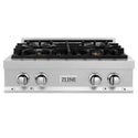ZLINE 30 in. Legacy Gas Rangetop with 4 Brass Burners and Porcelain Cooktop in Satin Stainless Steel (RTS-BR-30)