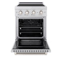 ZLINE 24 in. 3.2 cu. ft. Paramount Induction Range with 3 Element Cooktop and Electric Convection Oven in Satin Stainless Steel, Open Box-Great Condition