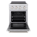 ZLINE 24 in. 3.2 cu. ft. Paramount Induction Range with 3 Element Cooktop and Electric Convection Oven in Satin Stainless Steel, Open Box-Good Condition