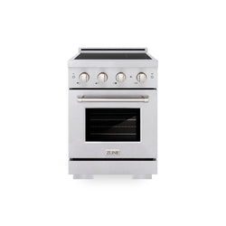 ZLINE 24 in. 3.2 cu. ft. Paramount Induction Range with 3 Element Cooktop and Electric Convection Oven in Satin Stainless Steel, Open Box-Great Condition