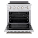 ZLINE 30 in. 4.2 cu. ft. Paramount Induction Range with 4 Element Cooktop and Electric Convection Oven in Satin Stainless Steel, Open Box-Good Condition