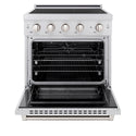 ZLINE 30 in. 4.2 cu. ft. Paramount Induction Range with 4 Element Cooktop and Electric Convection Oven in Satin Stainless Steel, Open Box-Great Condition