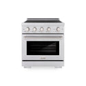 ZLINE 30 in. 4.2 cu. ft. Paramount Induction Range with 4 Element Cooktop and Electric Convection Oven in Satin Stainless Steel, Open Box-Good Condition